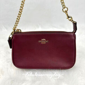 Coach Nolita 19 Wristlet Clutch Shoulder Bag In Leather/Gold/Maroon CCI92 NWT